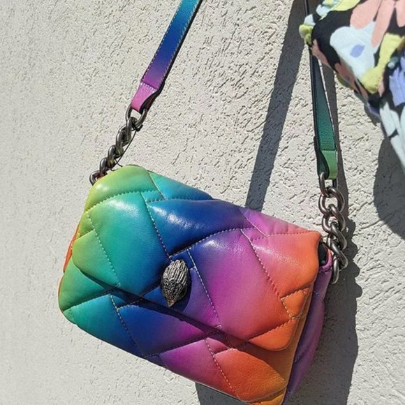 NWT Kurt Geiger Large Kensington Rainbow Ombre Quilted Pillow Bag Leather - Picture 5 of 7